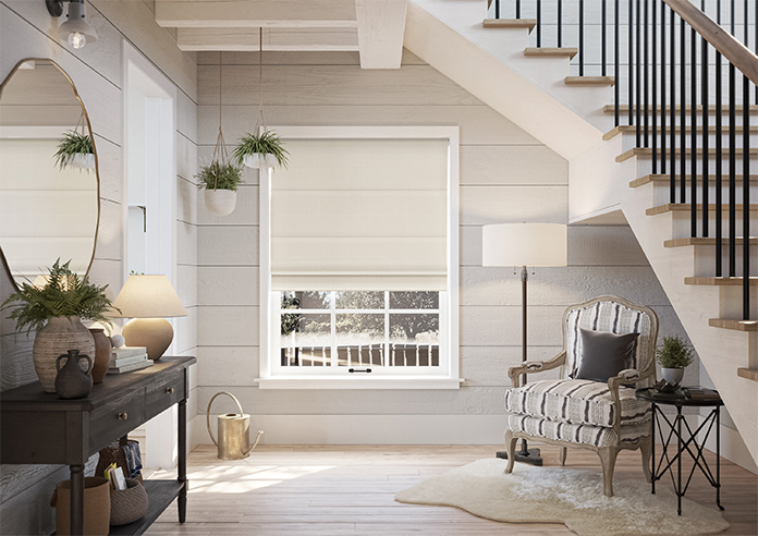Corrugation, Pale Cream - Motorised Roman Blind - Image 8